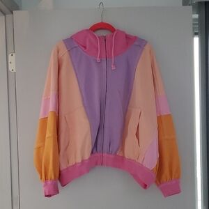 BiBi Pastel Patchwork Hooded Sweatshirt.